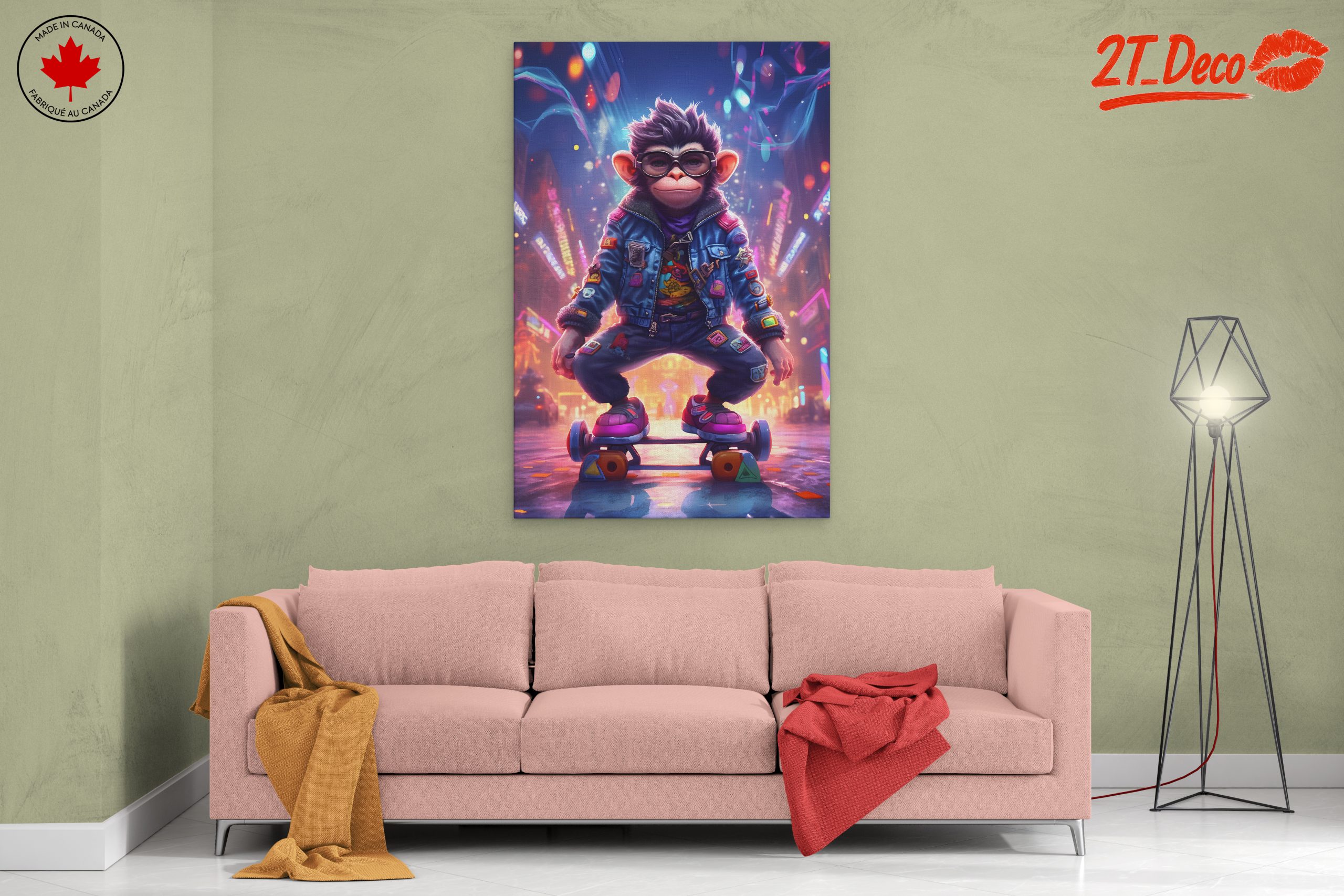 Stylish Skating Monkey Character Art - Image 2