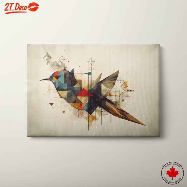 Geometric Bird Art in Vibrant Colors