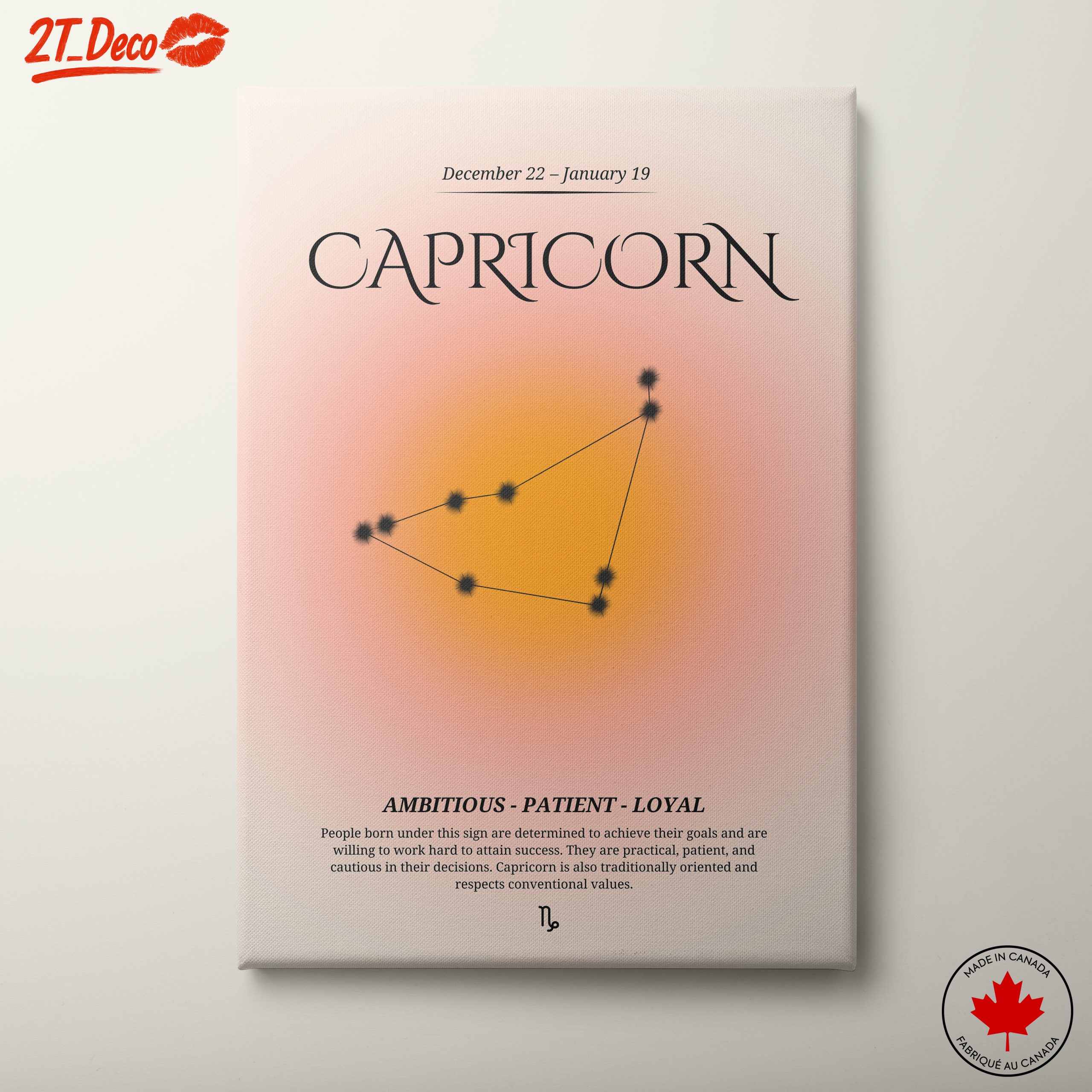 Capricorn Zodiac Sign Art with Ambitious Traits