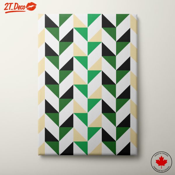 Stylish Geometric Pattern in Green and Black