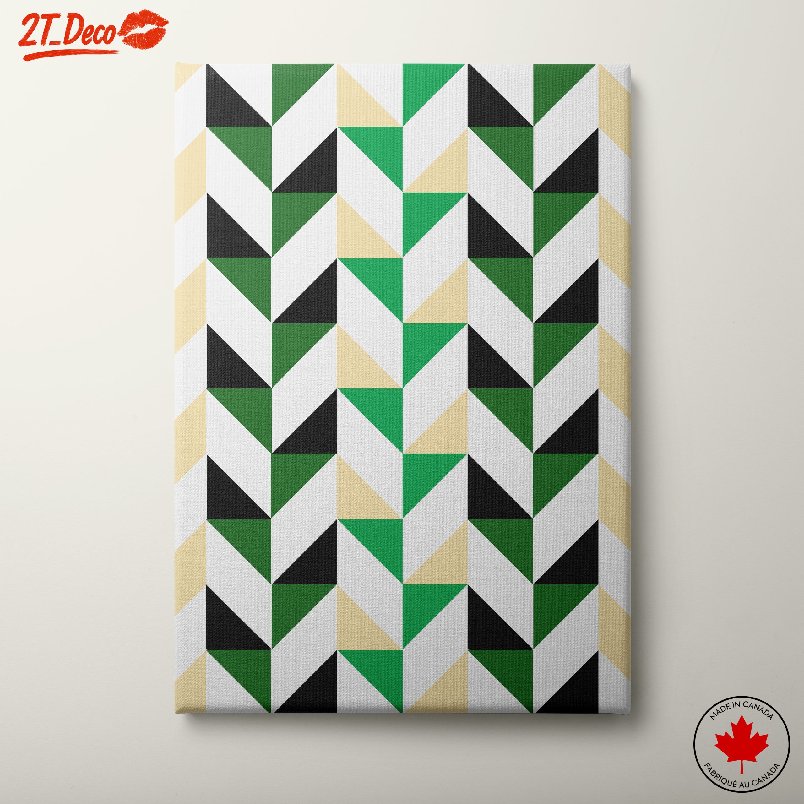 Stylish Geometric Pattern in Green and Black