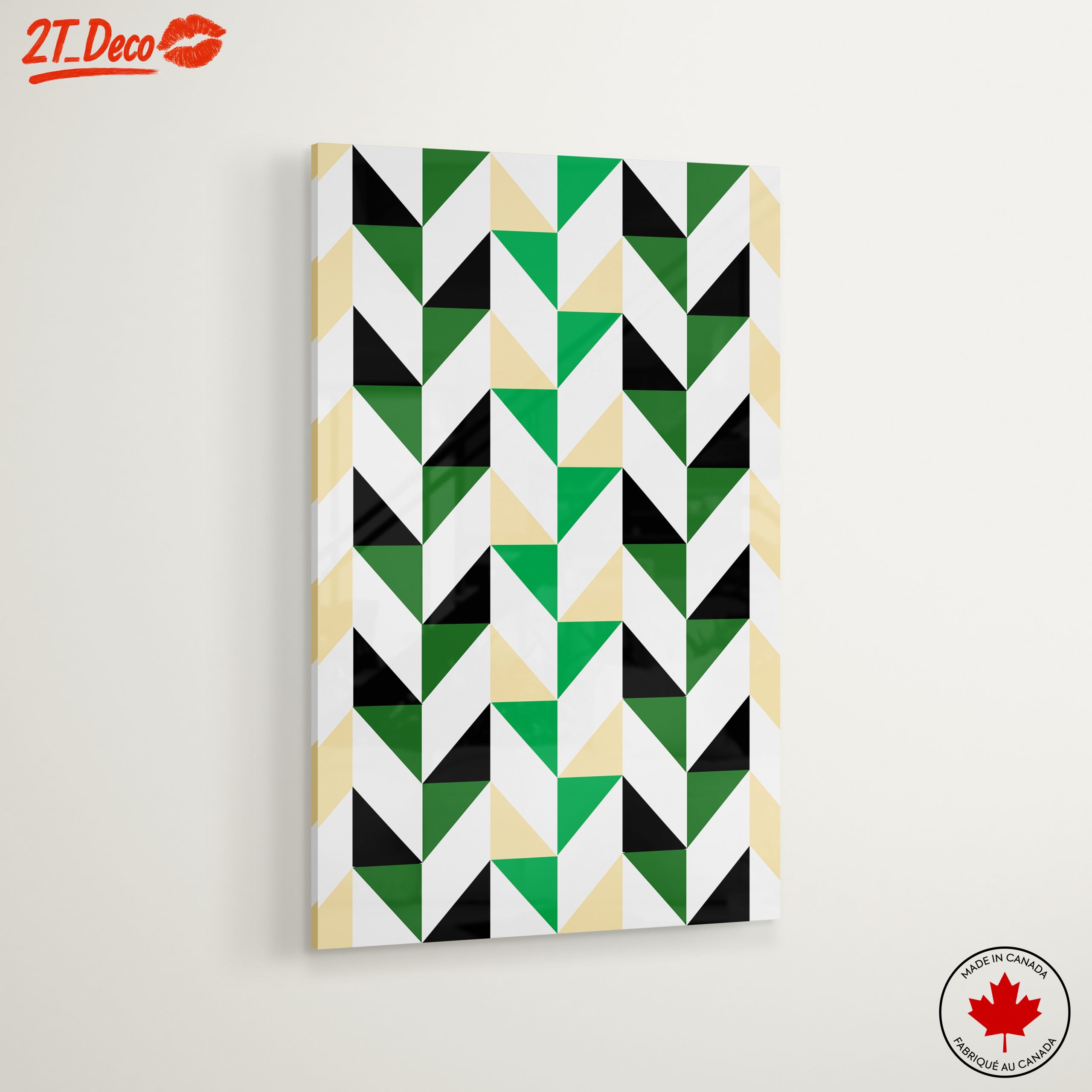 Stylish Geometric Pattern in Green and Black - Image 6