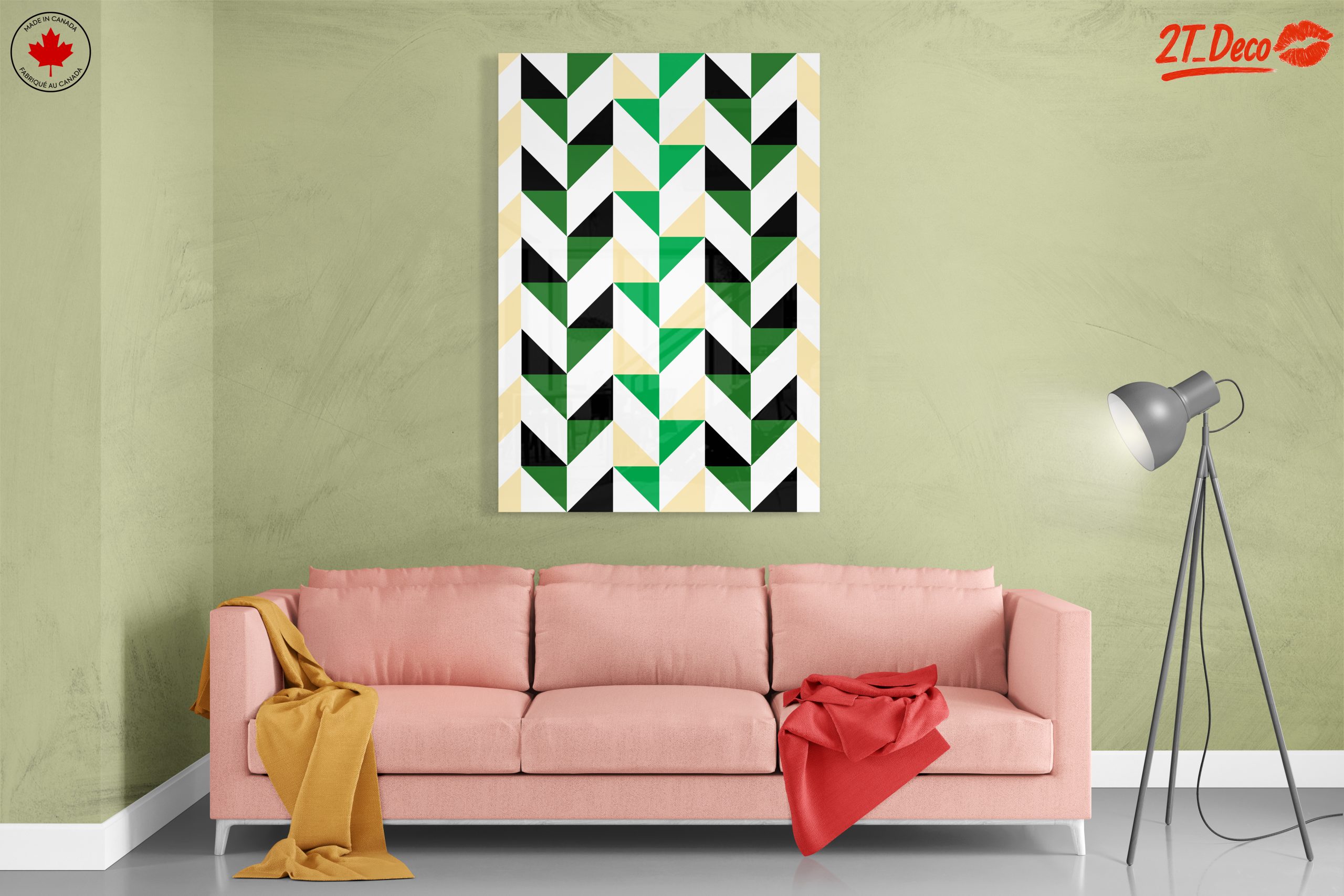 Stylish Geometric Pattern in Green and Black - Image 7