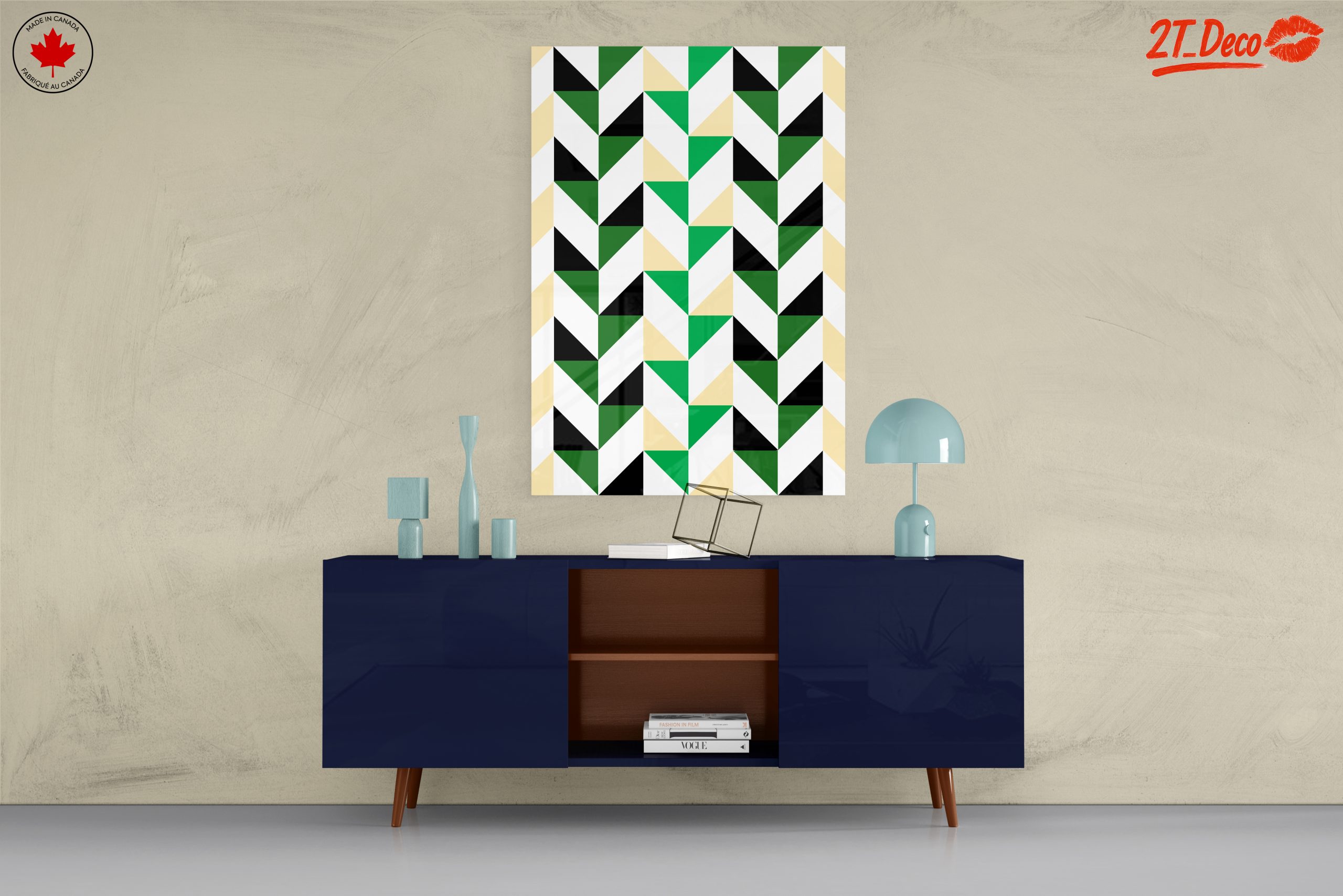 Stylish Geometric Pattern in Green and Black - Image 8