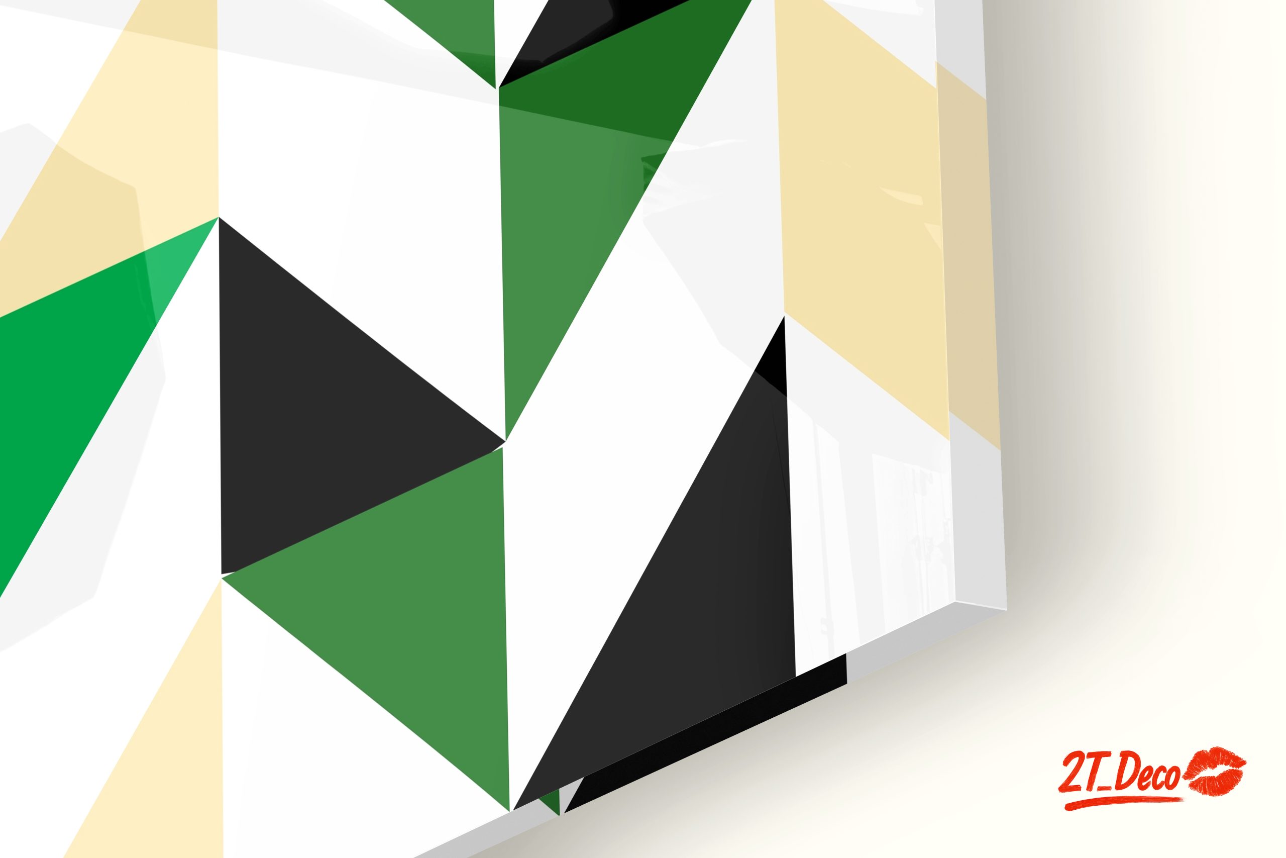 Stylish Geometric Pattern in Green and Black - Image 9