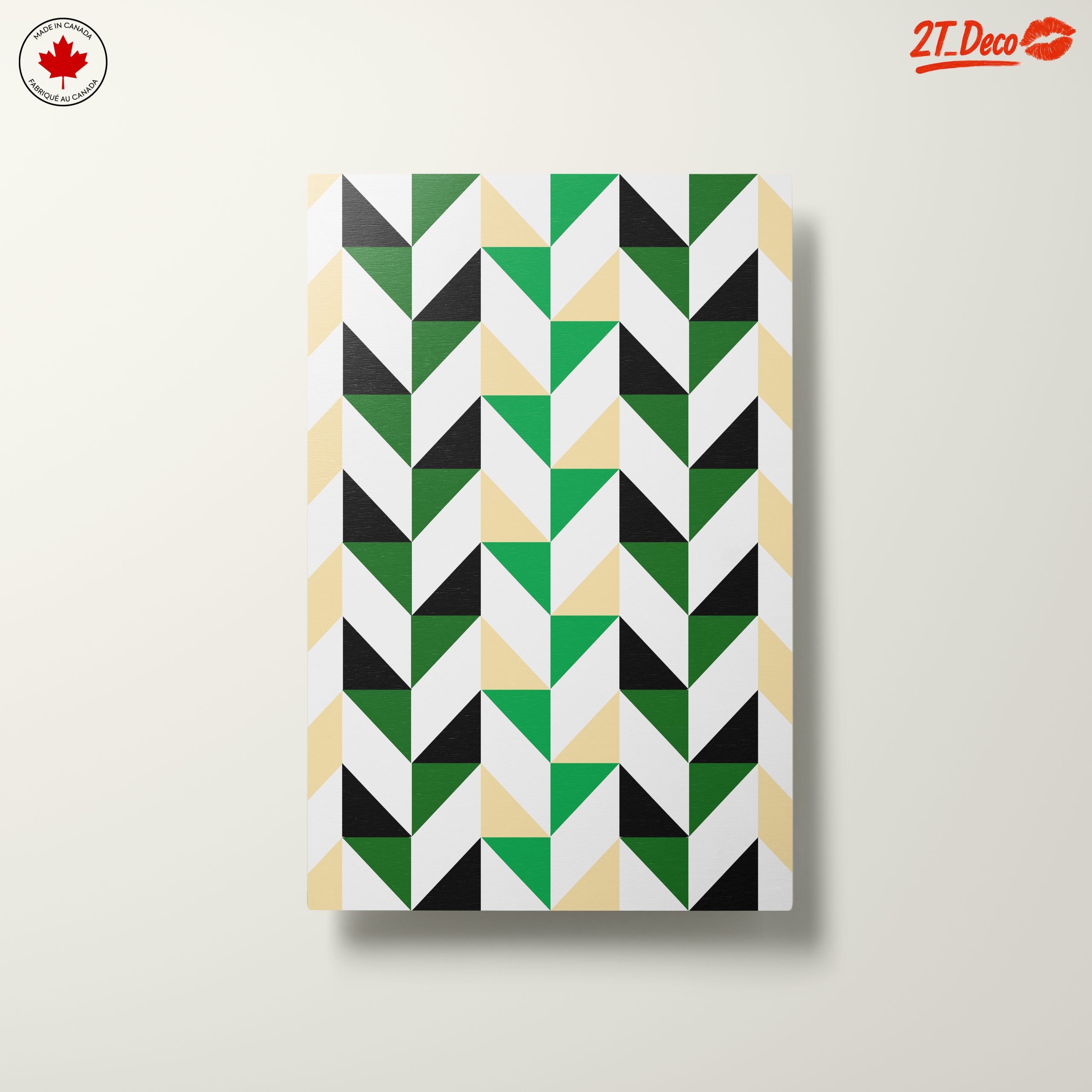Stylish Geometric Pattern in Green and Black - Image 10