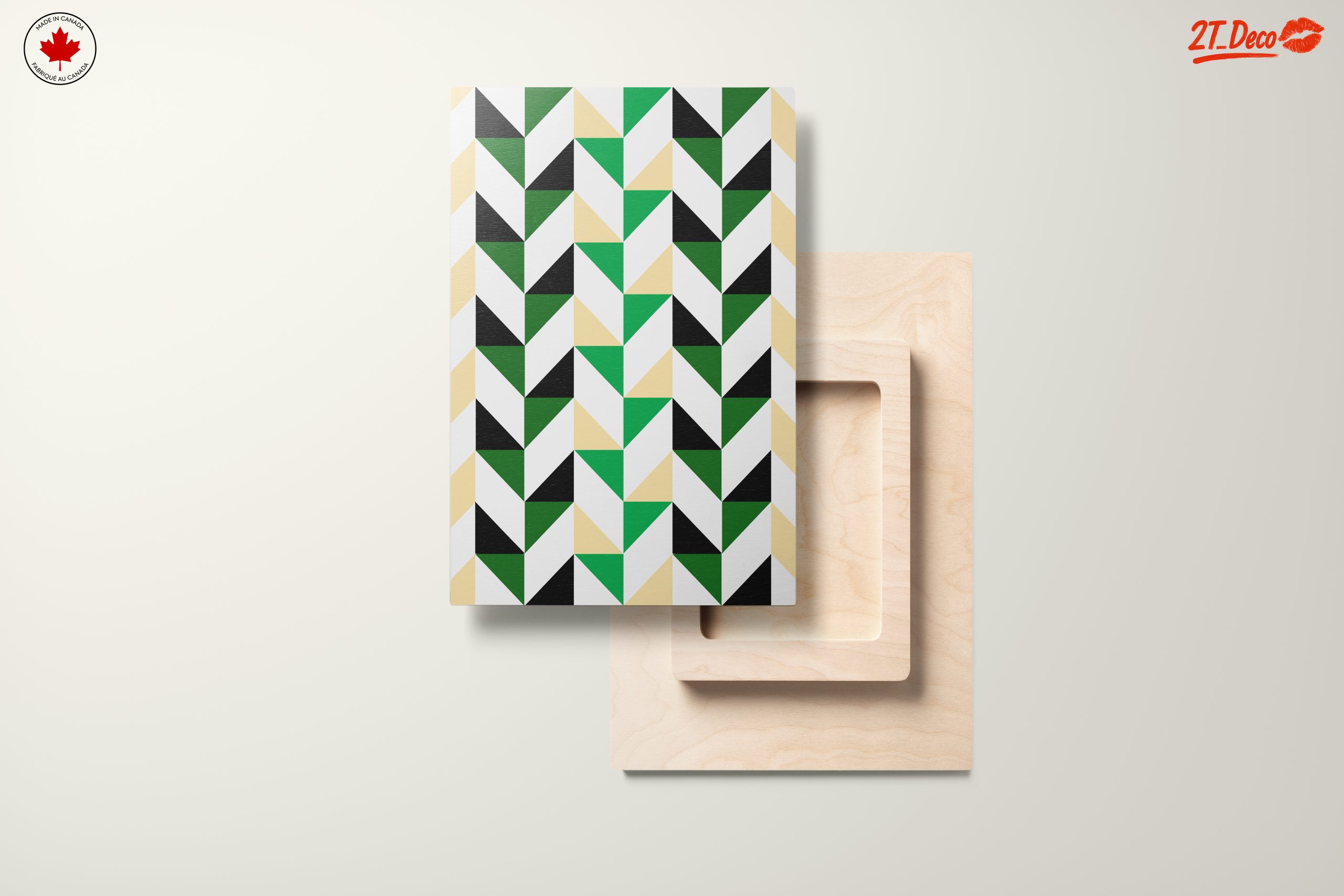 Stylish Geometric Pattern in Green and Black - Image 11