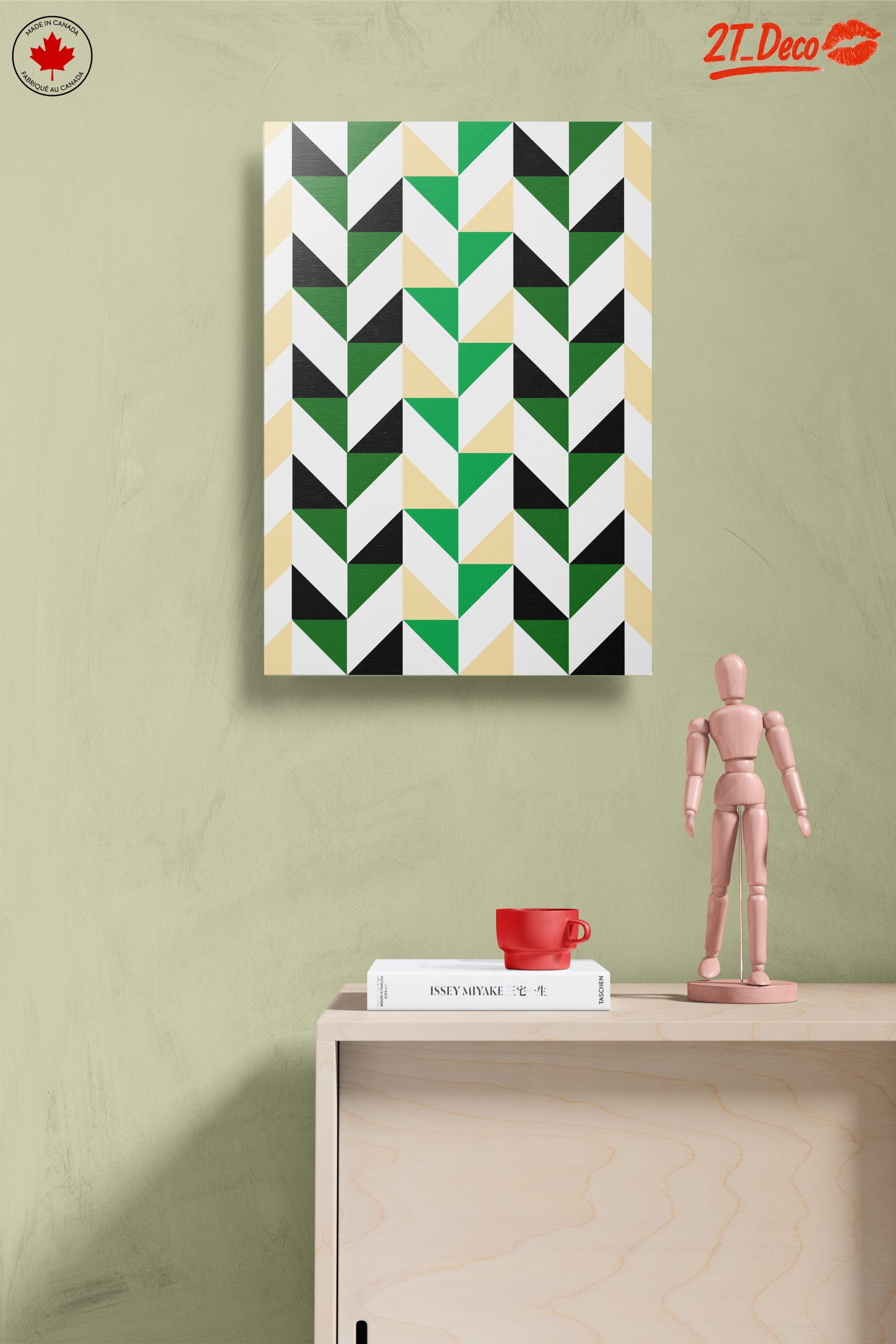 Stylish Geometric Pattern in Green and Black - Image 14