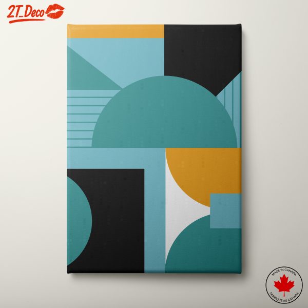 Geometric Abstract Composition in Modern Colors