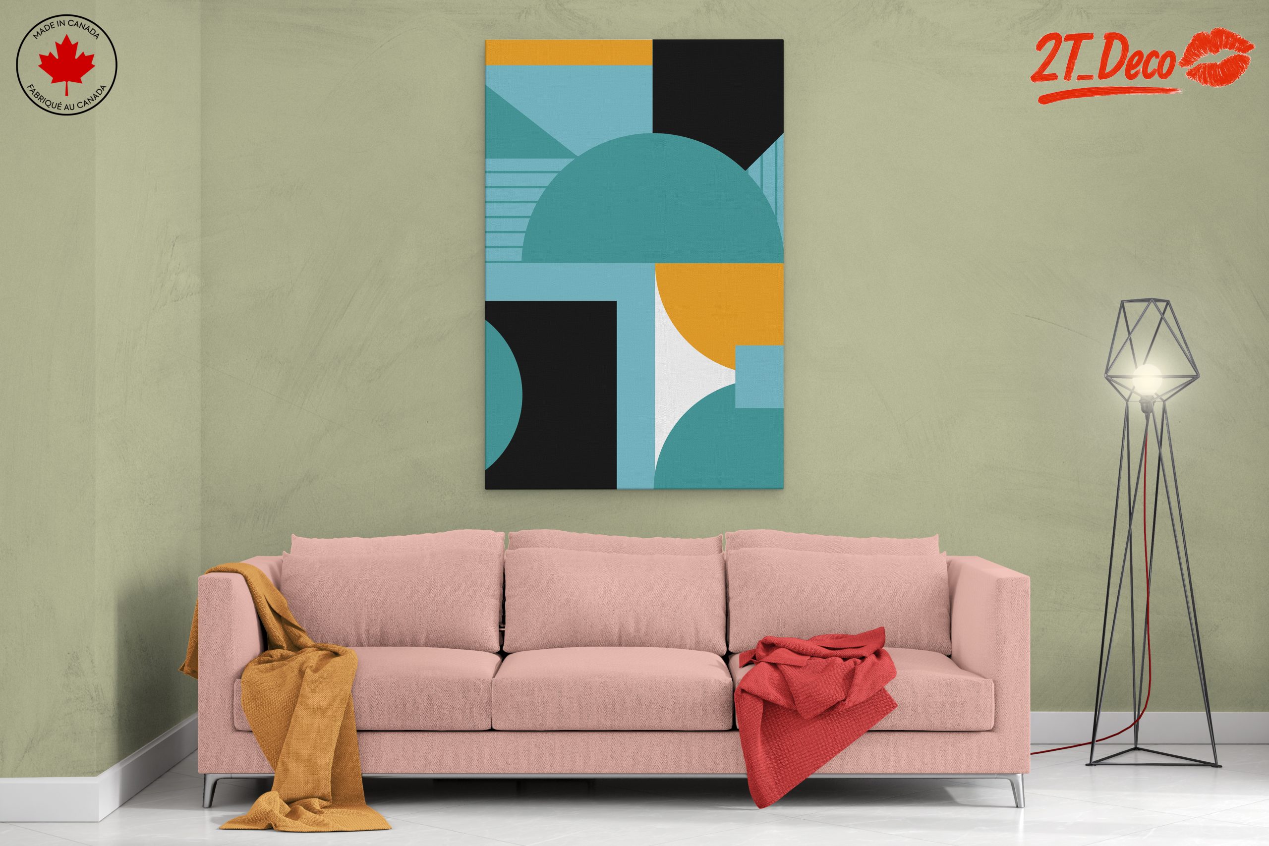 Geometric Abstract Composition in Modern Colors - Image 2