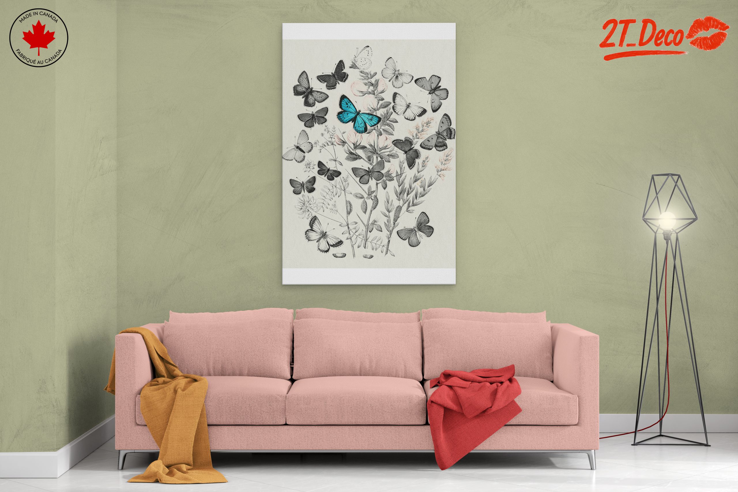 Enchanting Botanical Art Featuring Butterflies - Image 2