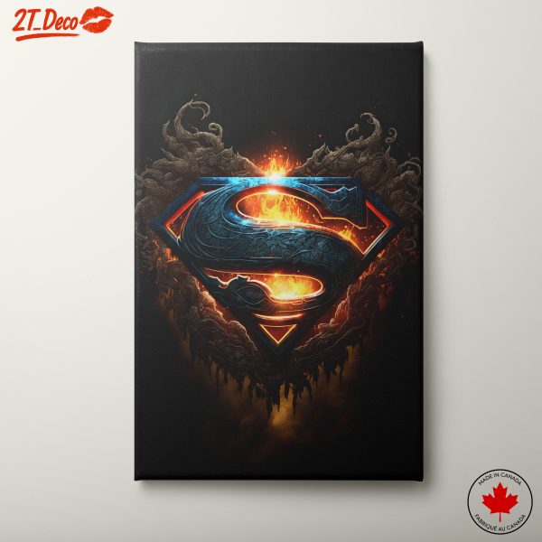 Superman Logo Art with Fiery Details
