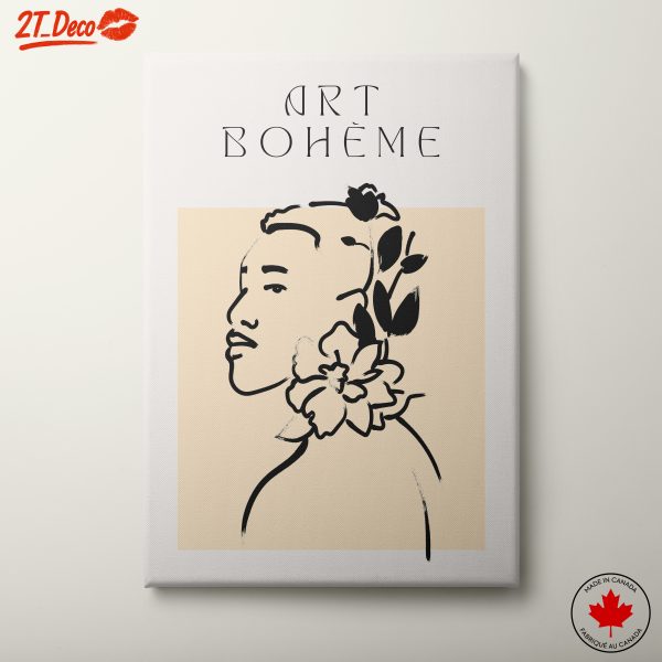 Stylized Bohemian Portrait with Floral Elements