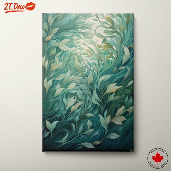Flowing Green Botanical Art for Home Decor