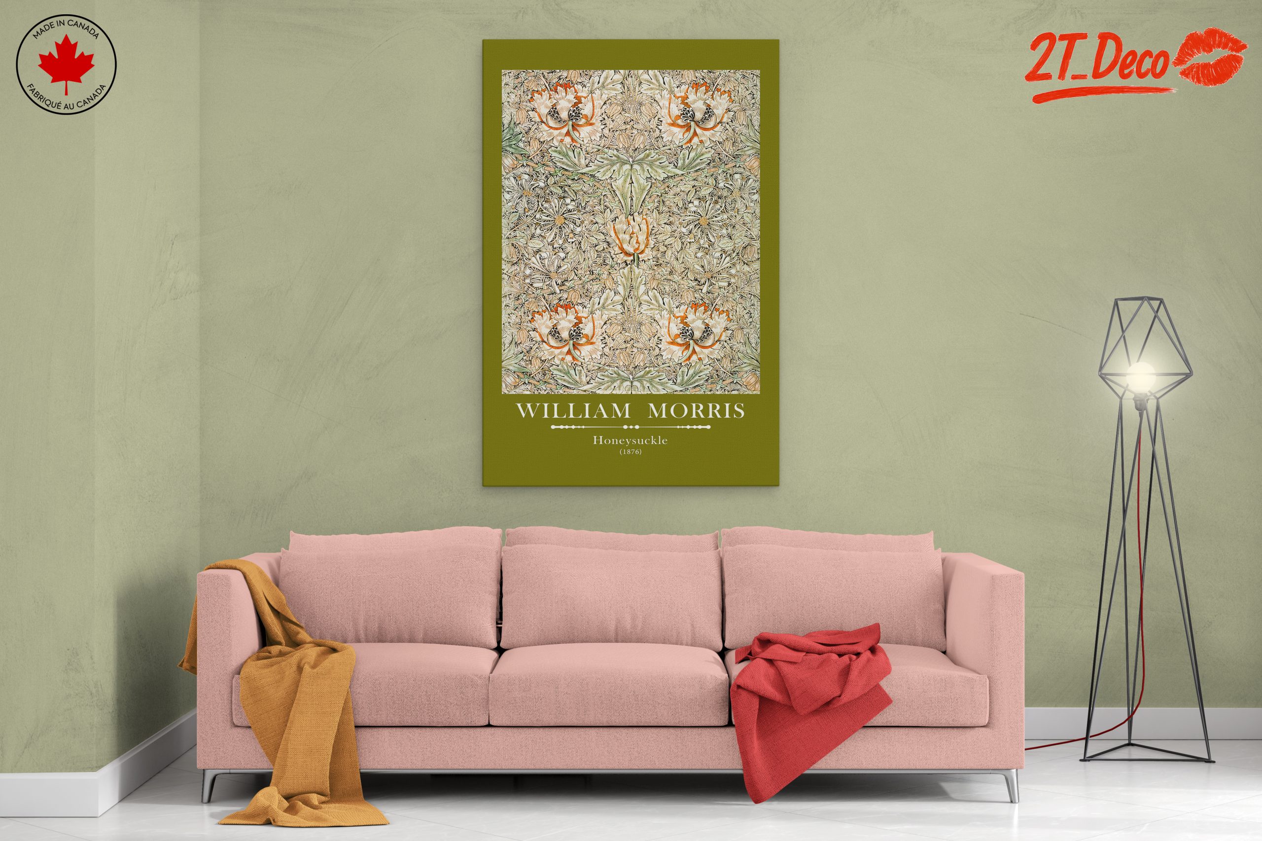 William Morris Honeysuckle Floral Art 2 - Image 2