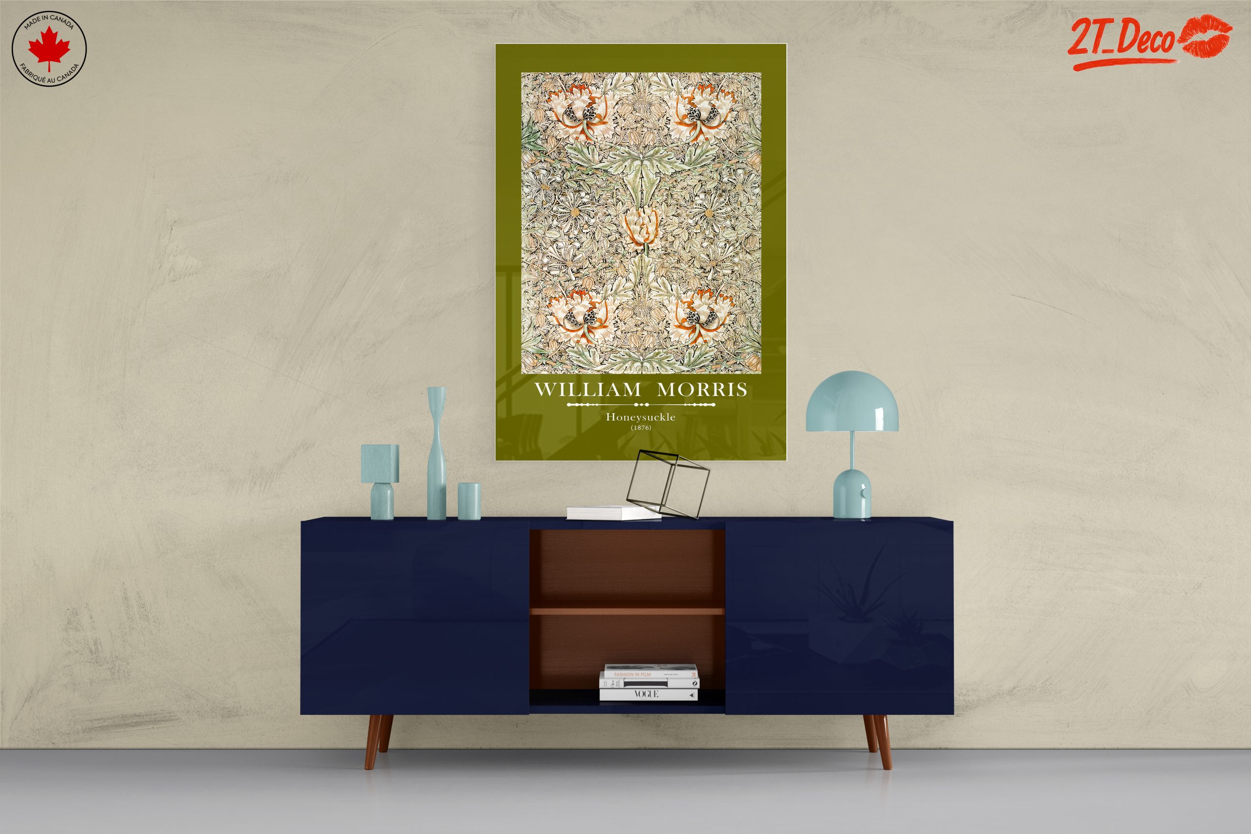 William Morris Honeysuckle Floral Art 2 - Image 8