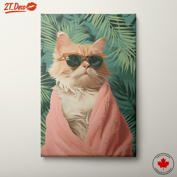 Cool Cat in Sunglasses and Bathrobe