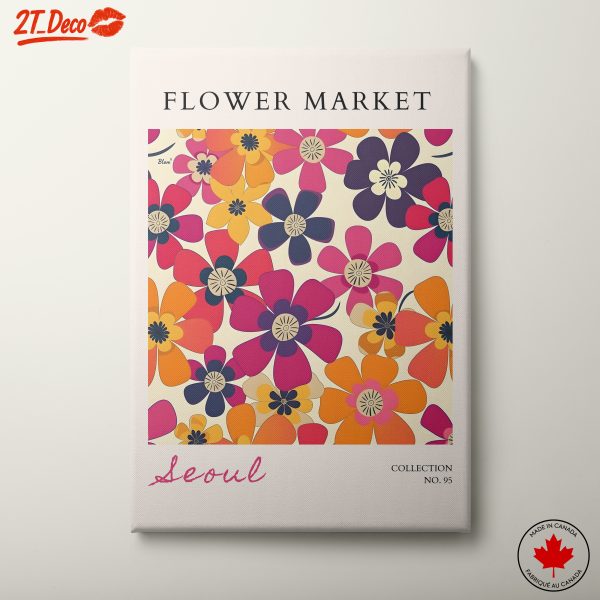 Flower Market Artwork Featuring Colorful Floral Designs