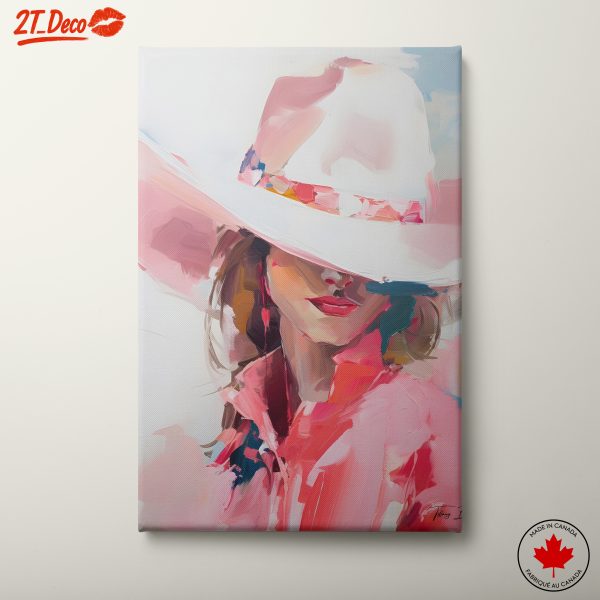 Elegant Cowgirl Figure in Soft Pastels