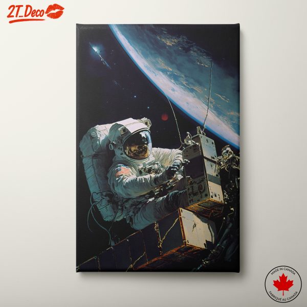 Astronaut Floating in Space with Earth