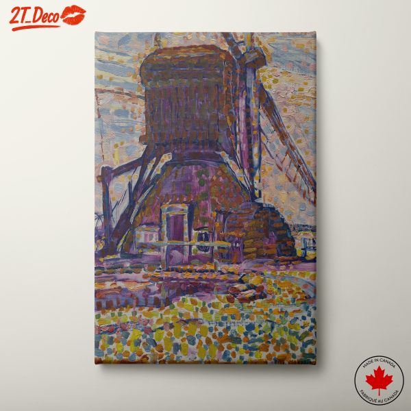 Colorful Abstract Landscape of a Windmill