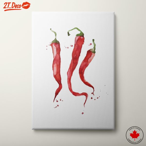 Watercolor Abstract Chili Pepper Art