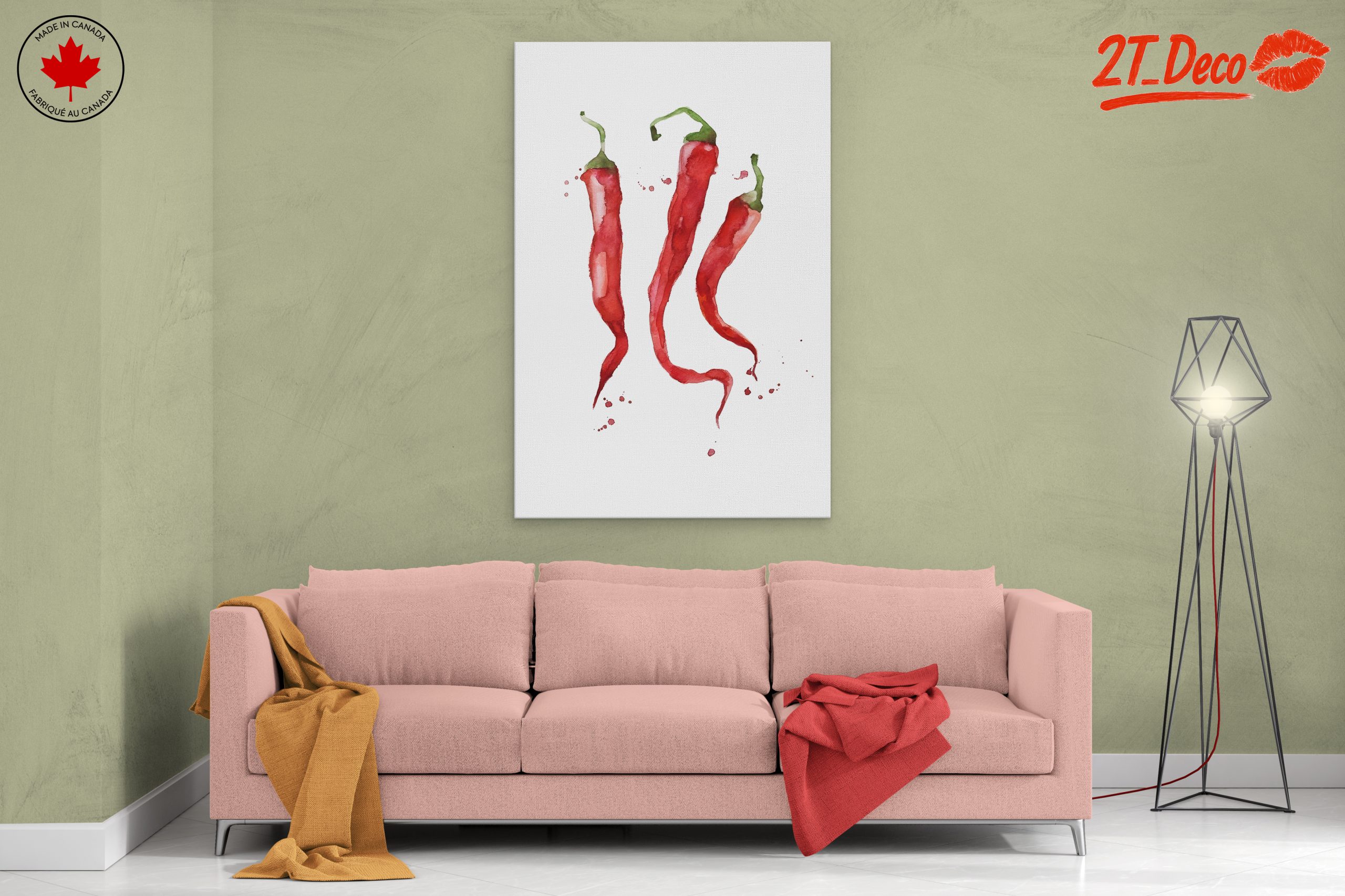 Watercolor Abstract Chili Pepper Art - Image 2