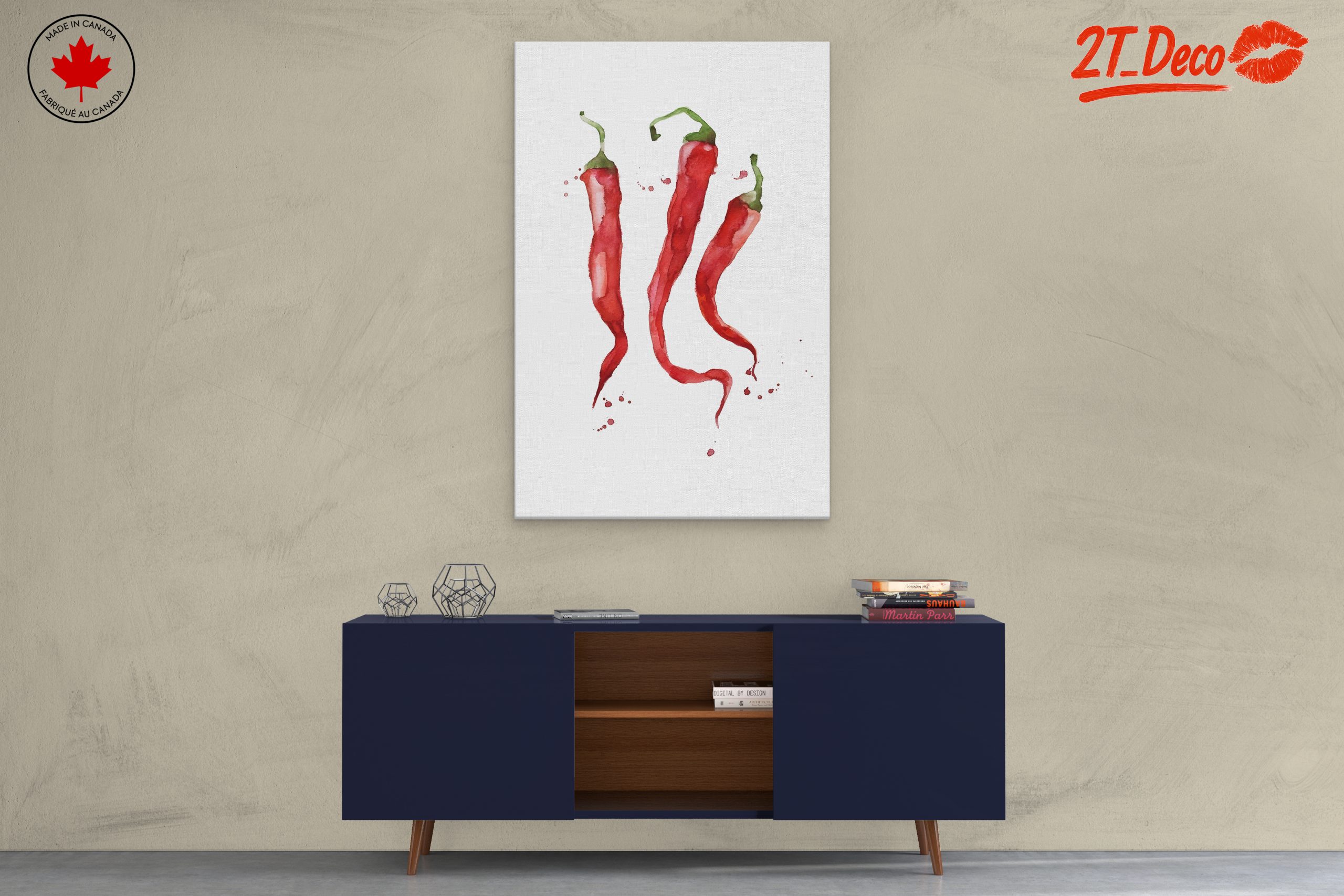 Watercolor Abstract Chili Pepper Art - Image 3