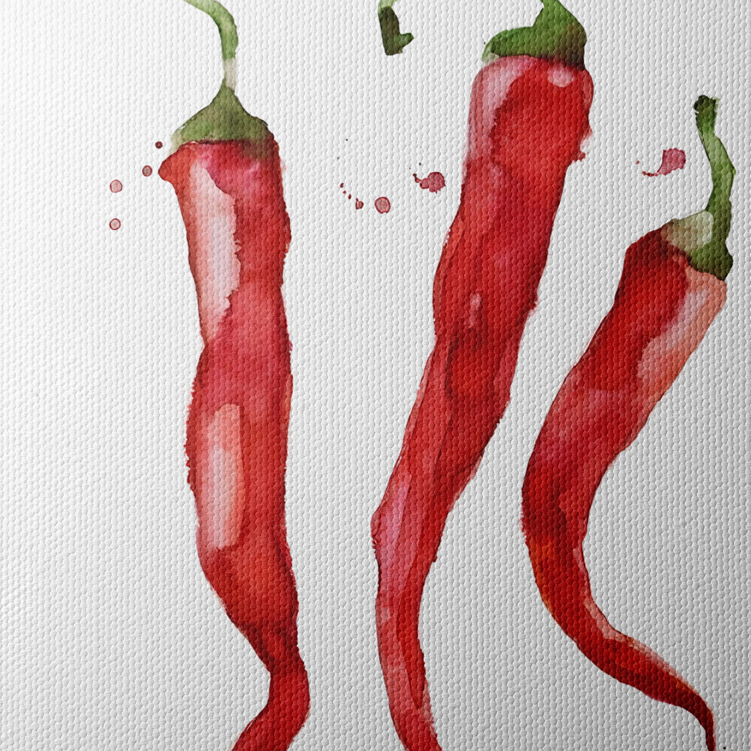 Watercolor Abstract Chili Pepper Art - Image 4