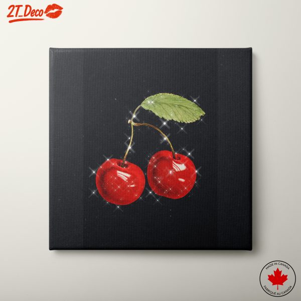 Stylized Cherry Artwork On Black Background