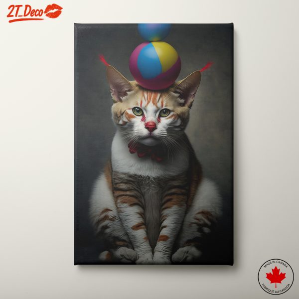 Adorable Cat with Colorful Balls