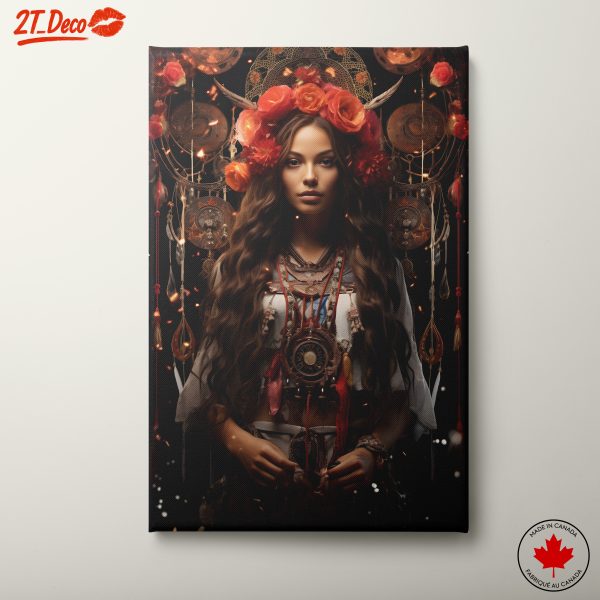 Cultural Portrait with Floral Accents