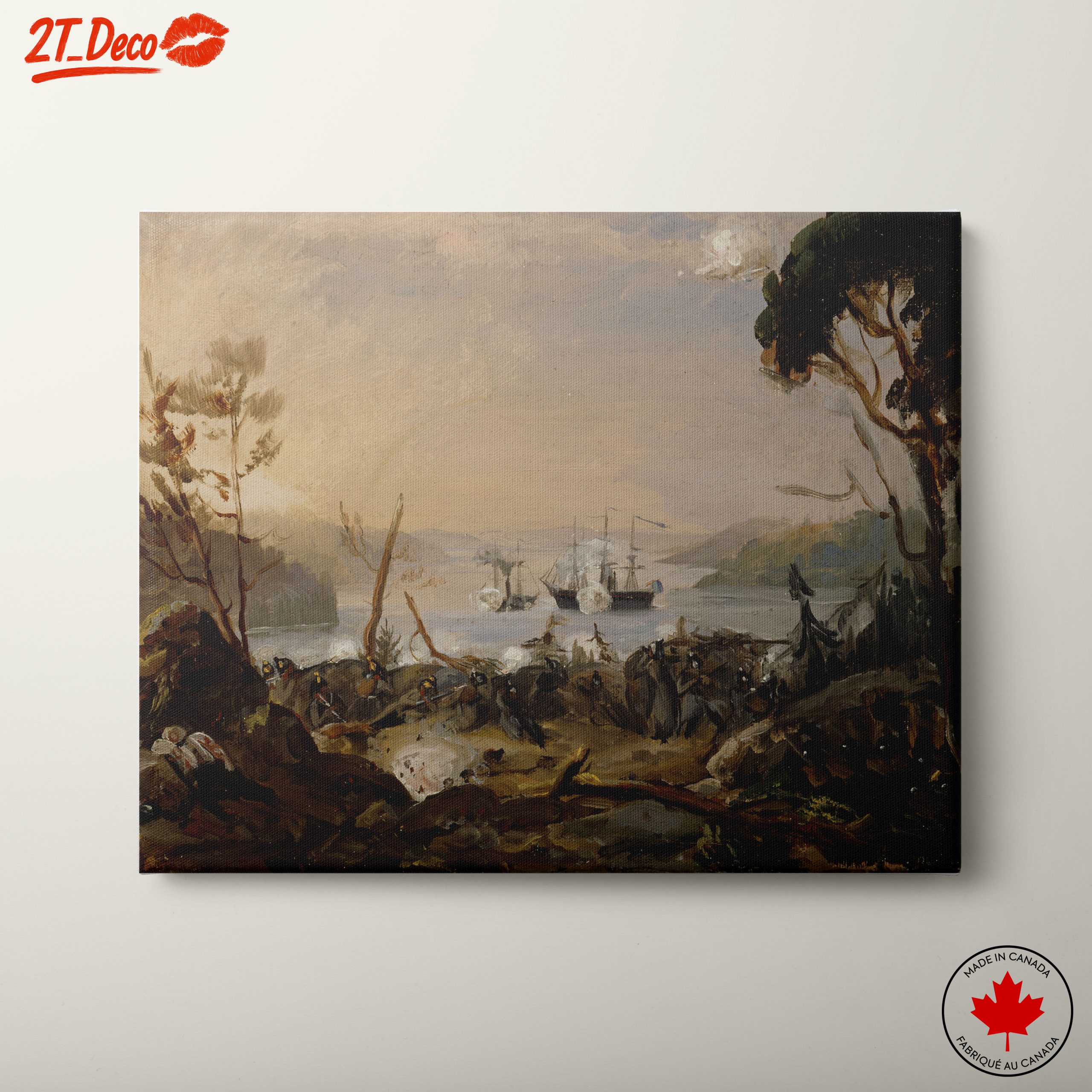 Dramatic Fantasy Scene with Ships and Characters