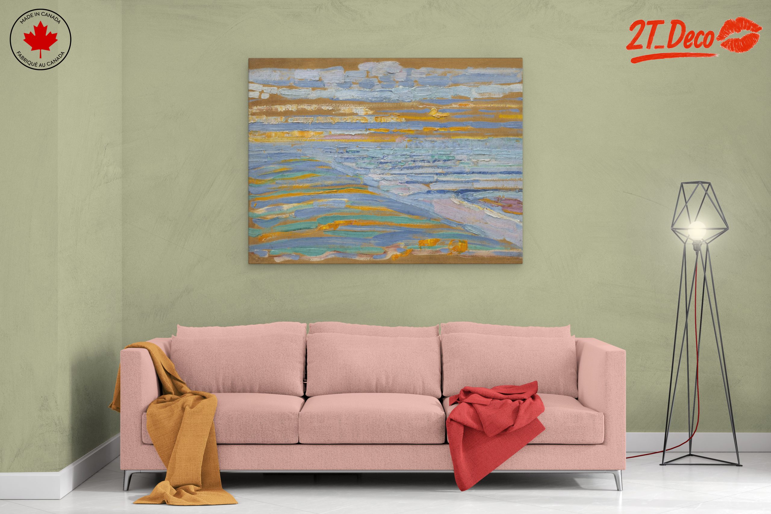 Tranquil Abstract Landscape with Soft Blues - Image 2