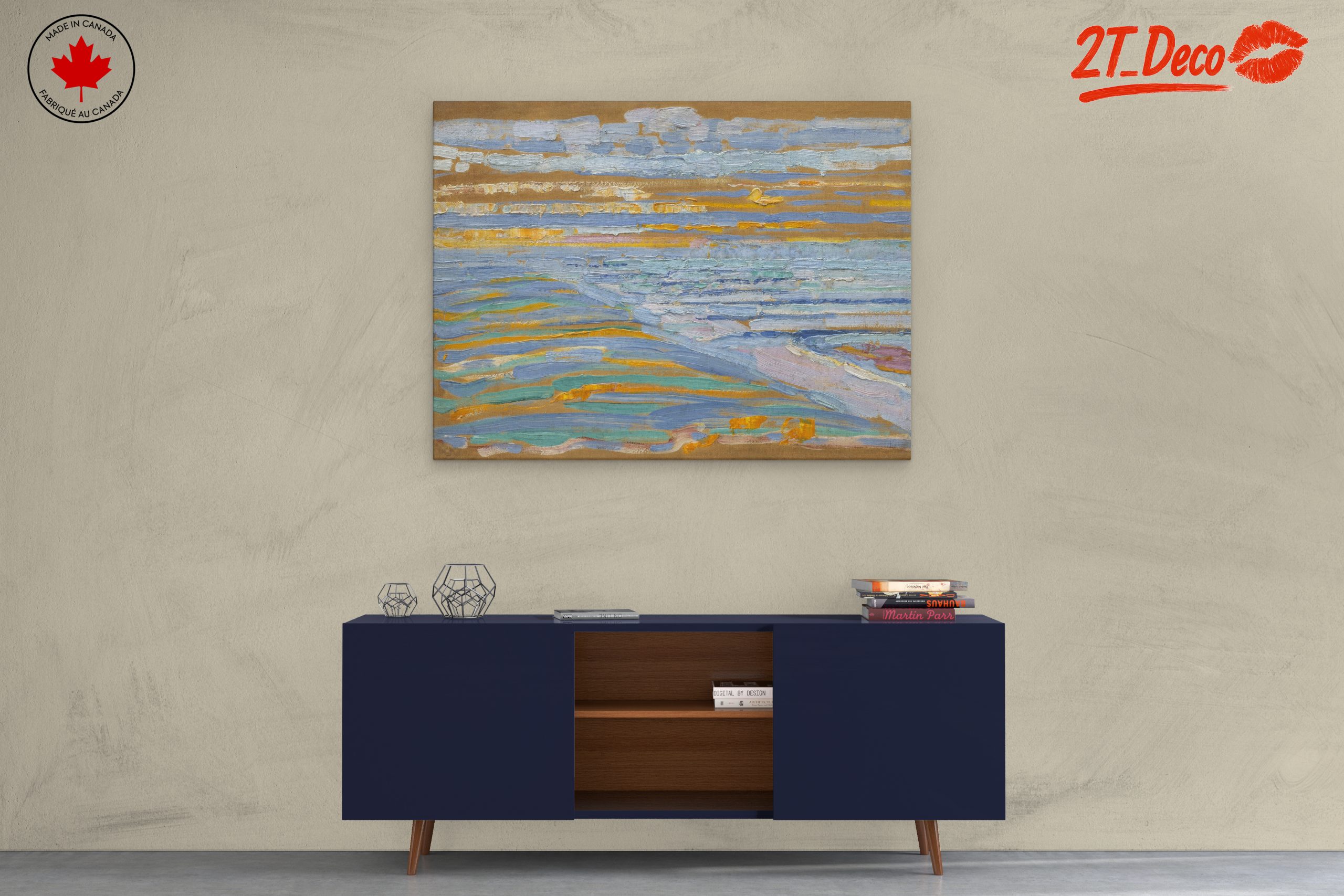 Tranquil Abstract Landscape with Soft Blues - Image 3