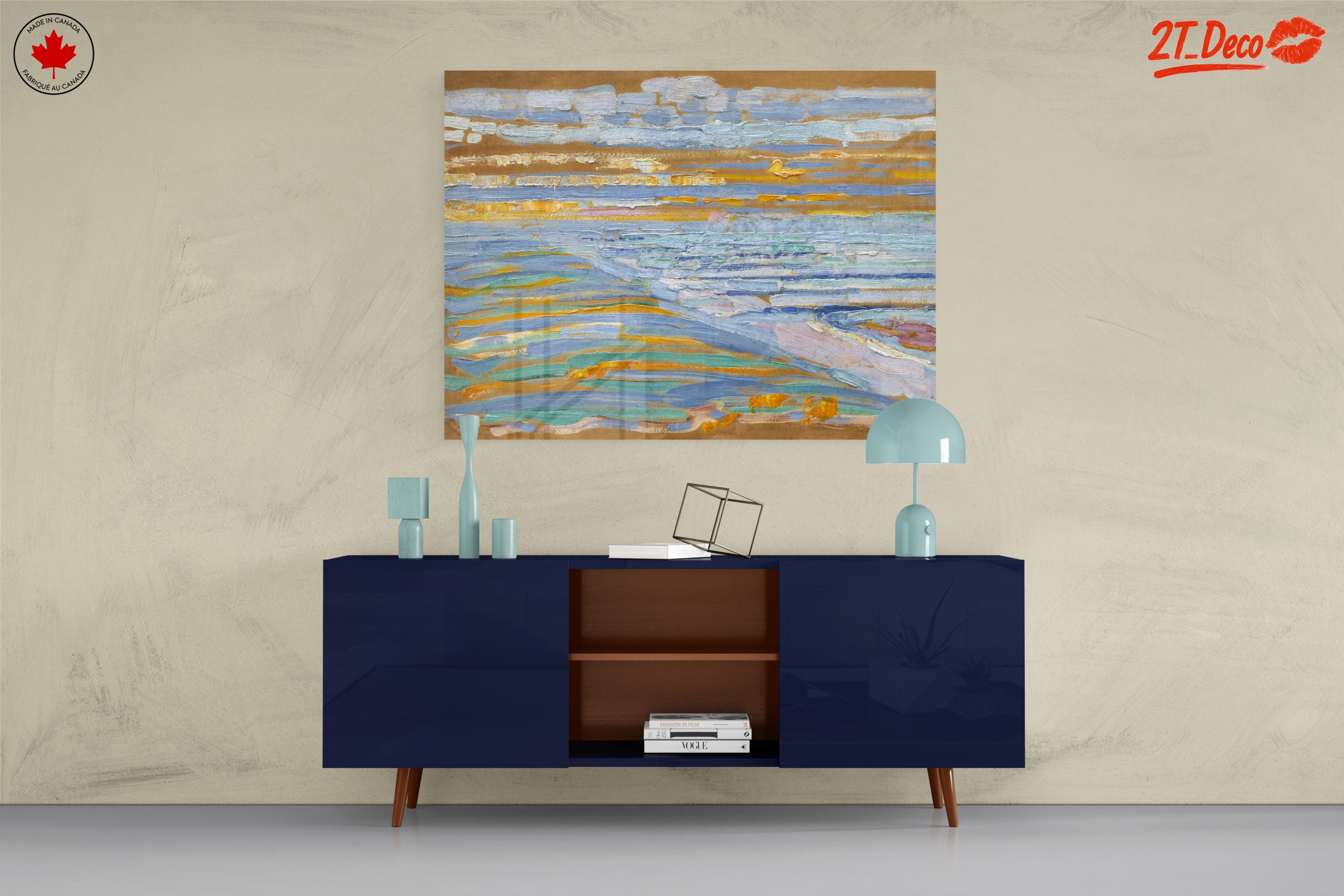 Tranquil Abstract Landscape with Soft Blues - Image 8