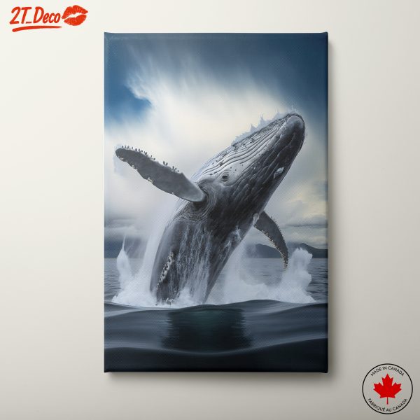 Majestic Whale Breaching in Abstract Style