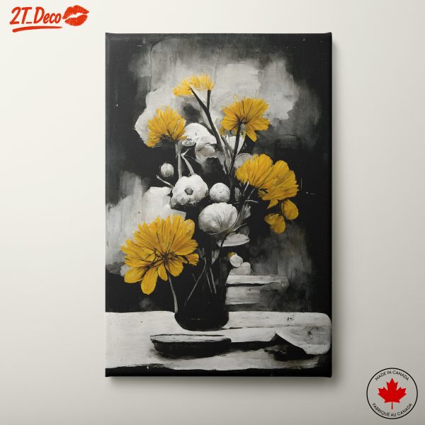 Vibrant Yellow Floral Still Life Art