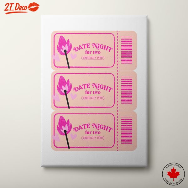 Date Night Tickets Art for Couples