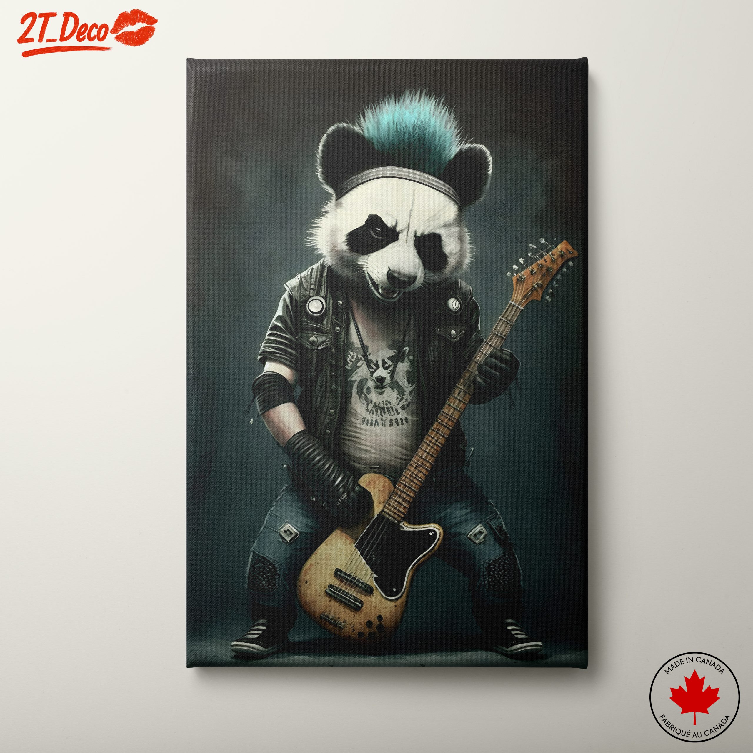 Punk Rock Panda Playing Guitar