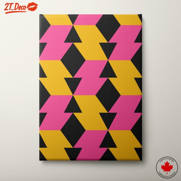 Bold Geometric Pattern in Pink and Yellow