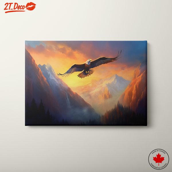 Majestic Eagle Soaring Over Mountains