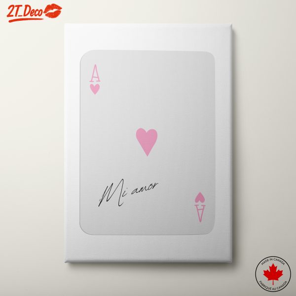 Stylized Ace Playing Card with Heart Design