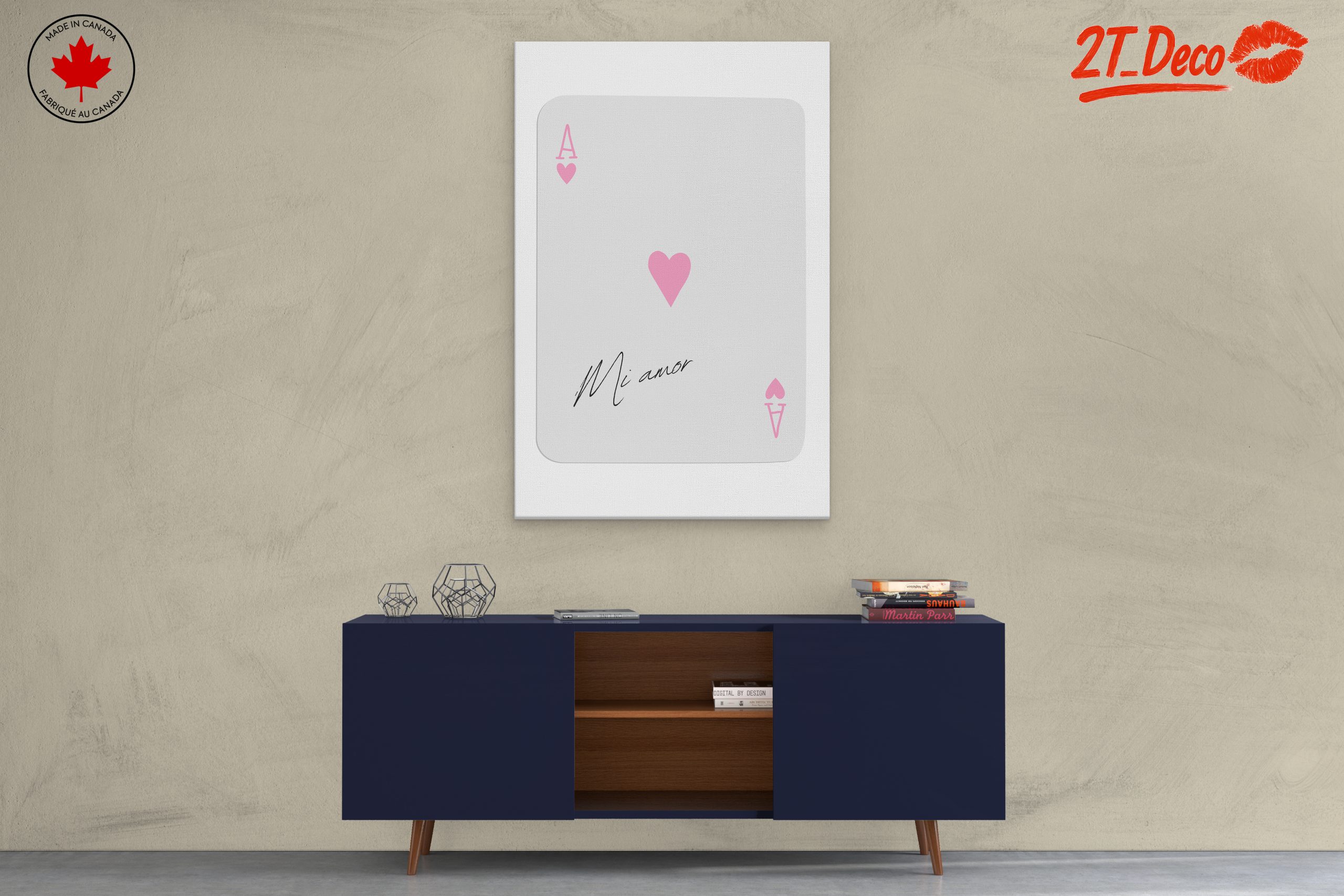 Stylized Ace Playing Card with Heart Design - Image 3