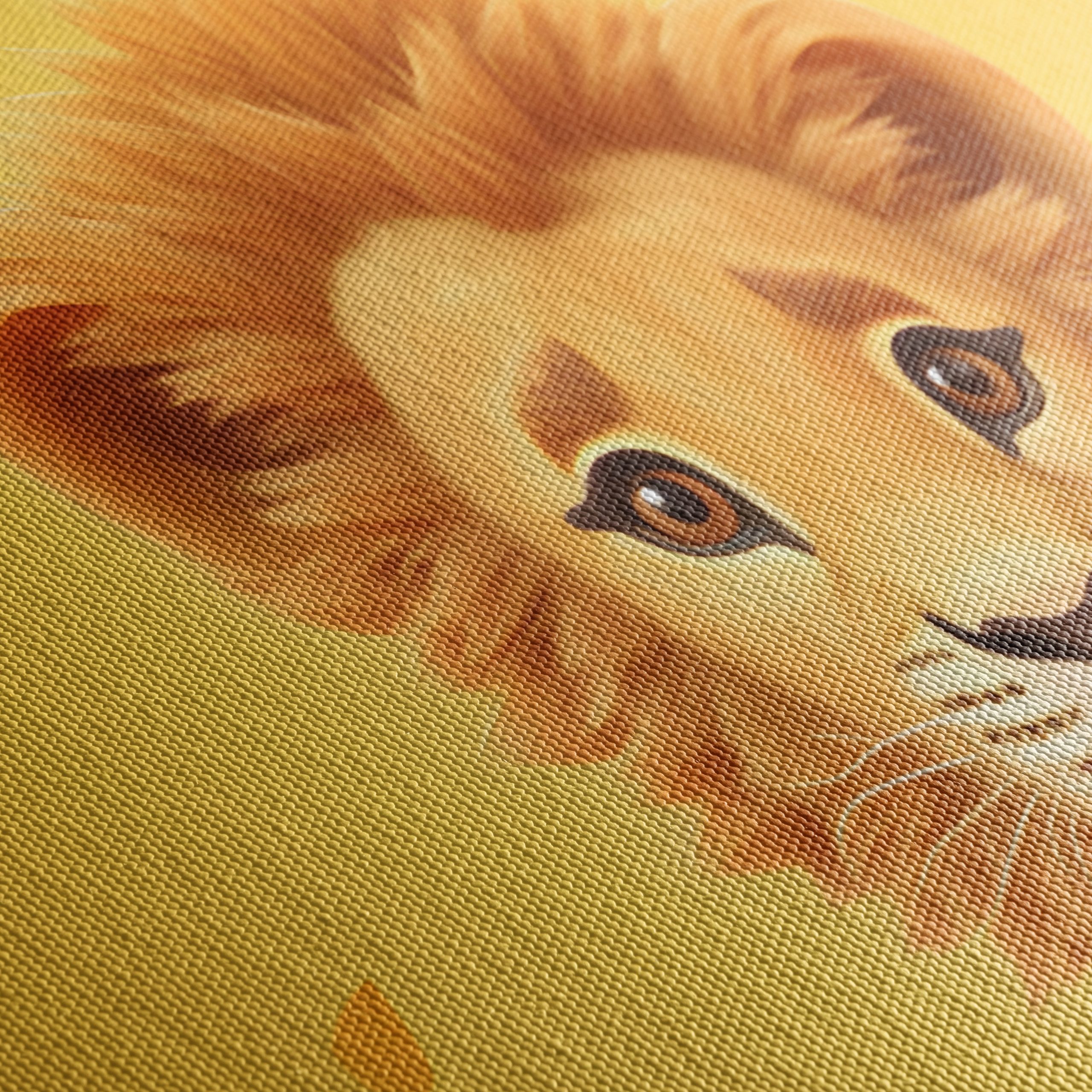 Adorable Cartoon Lion on Bright Yellow Background - Image 5