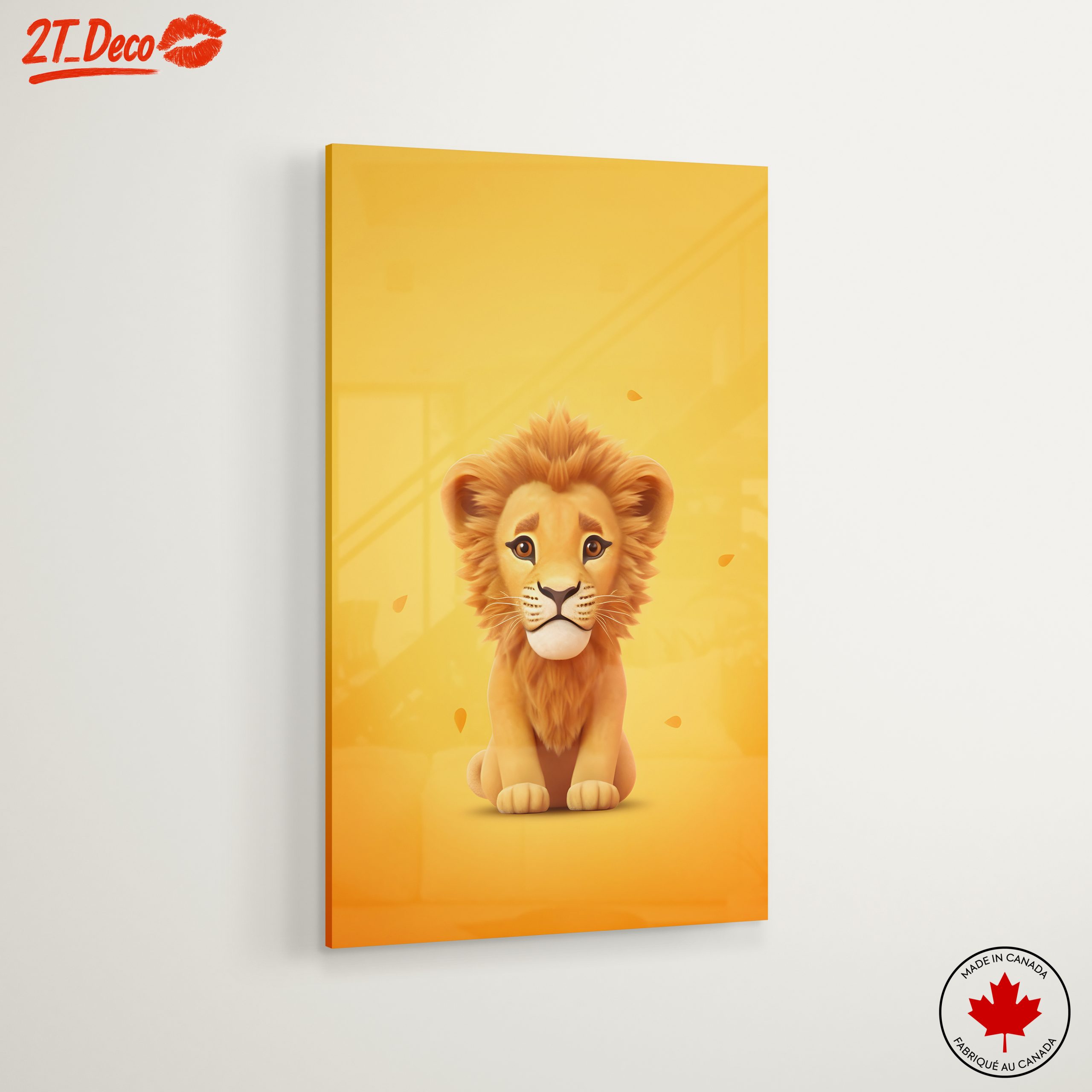Adorable Cartoon Lion on Bright Yellow Background - Image 6