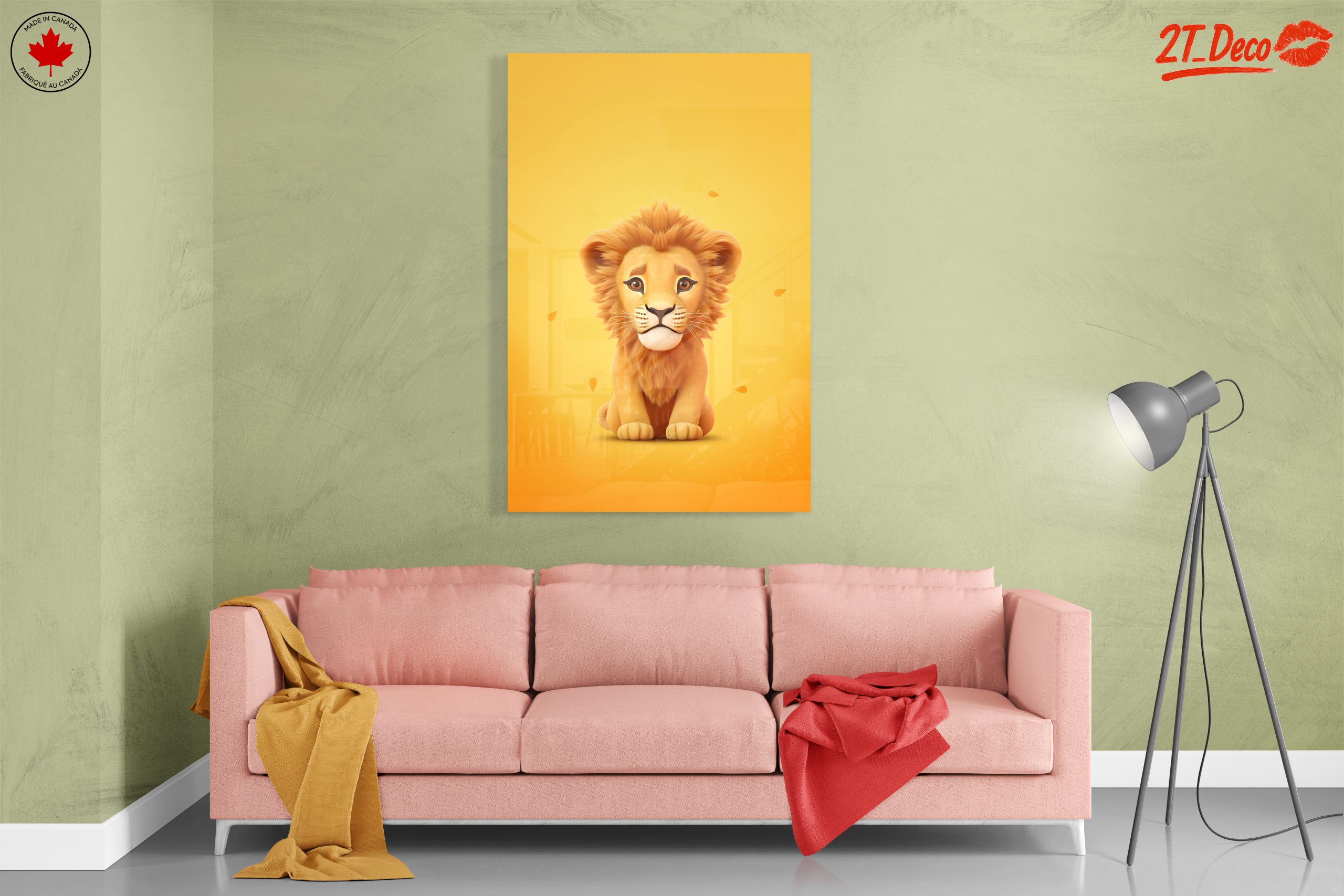 Adorable Cartoon Lion on Bright Yellow Background - Image 7