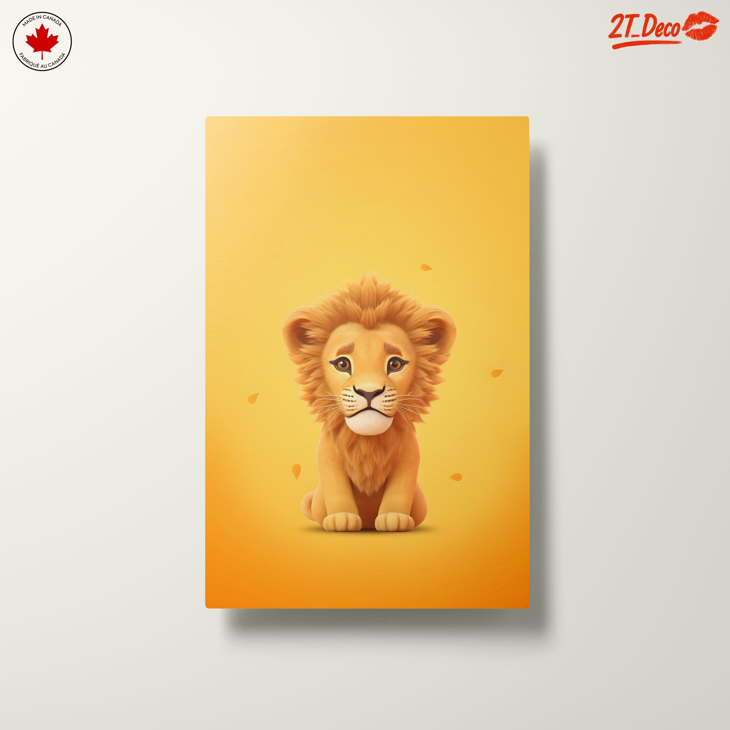 Adorable Cartoon Lion on Bright Yellow Background - Image 10