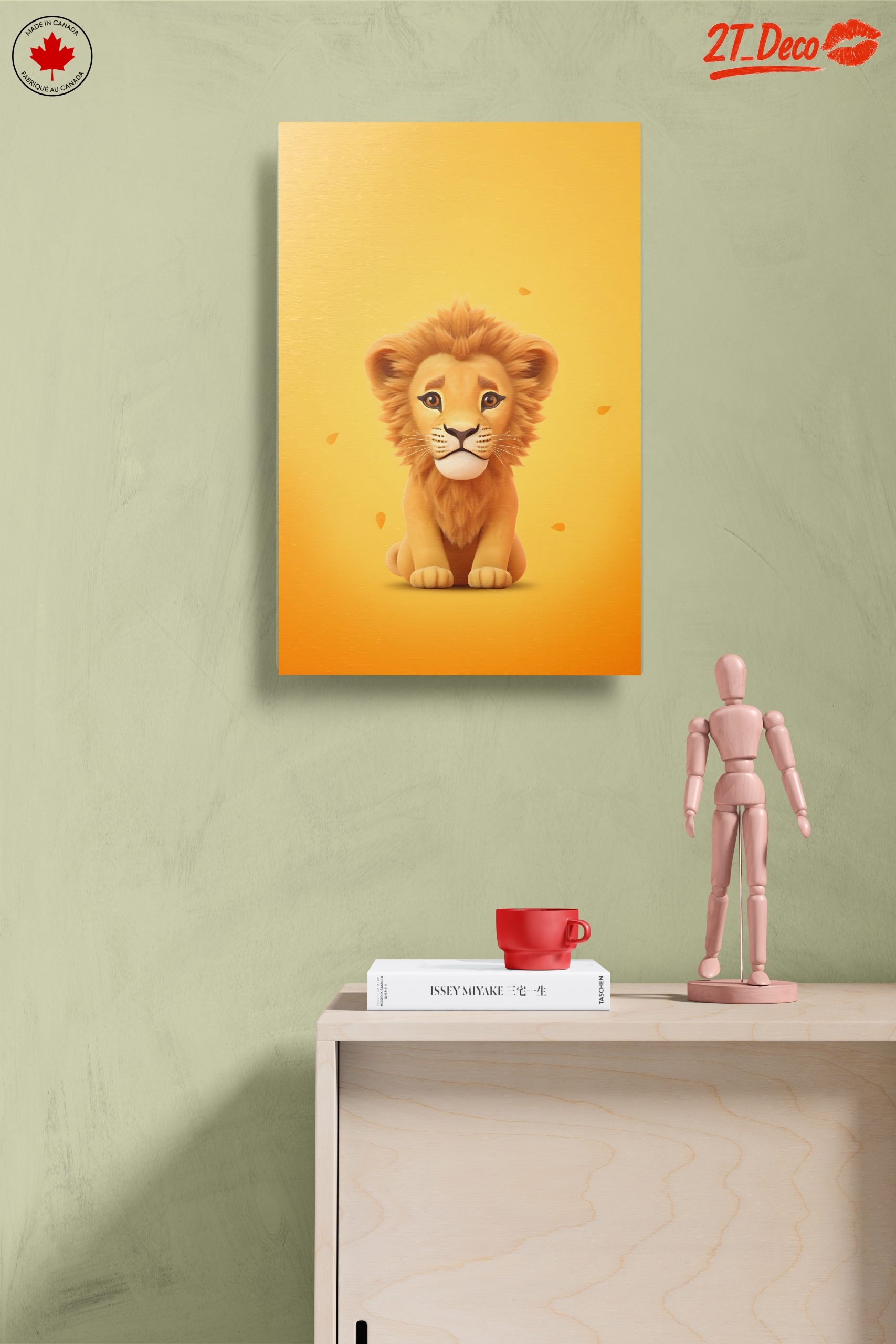 Adorable Cartoon Lion on Bright Yellow Background - Image 14