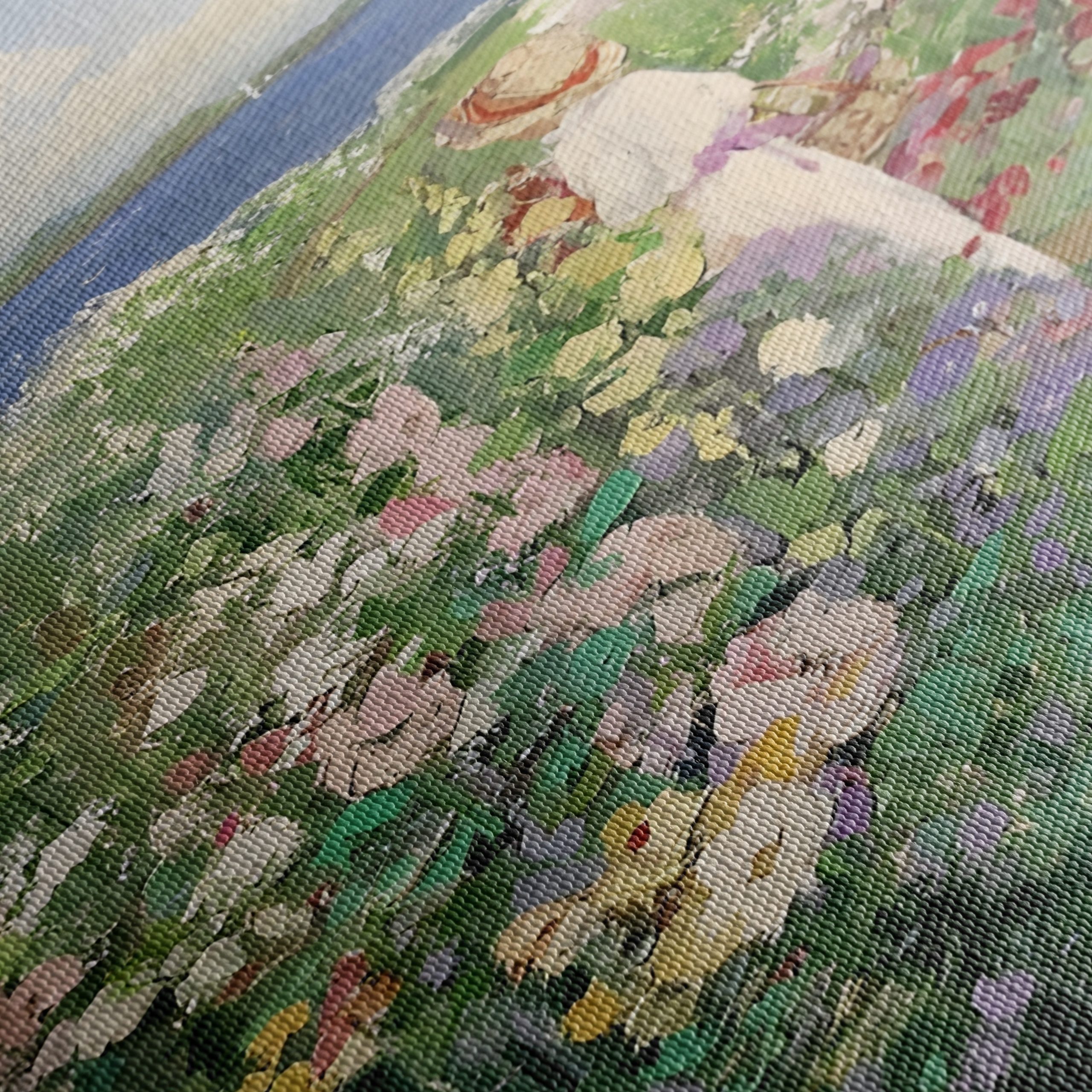Charming Floral Scene with Woman in Landscape - Image 5